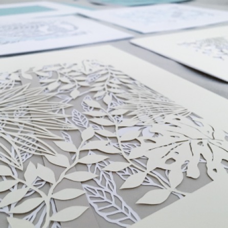 tropical-leaves-contemporary-home-decor-papercut-art-layered-framed