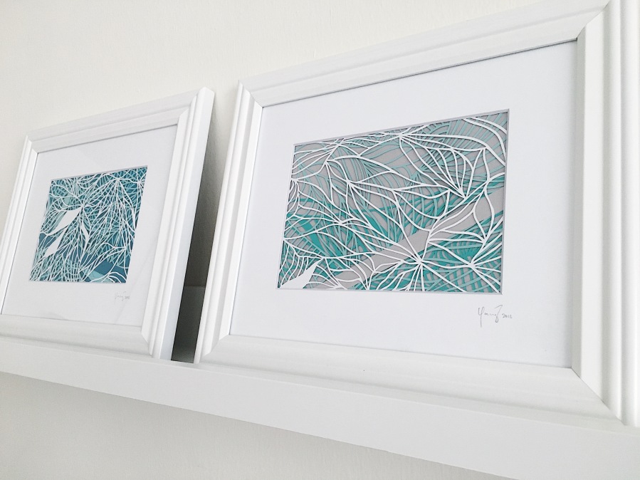 contemporary-art-abstract-papercutting-artwork-multilayer-papercut-framed-wall-art-blue-and-green