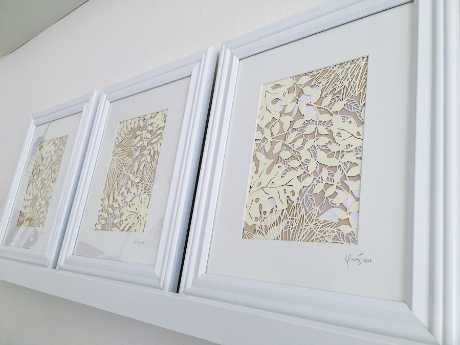papercutting-tropical-leaves-warm-artwork-contemporary-home-decor-framed-papercut-art